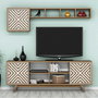 Hanah Home Mueble de TV Nogal y Blanco